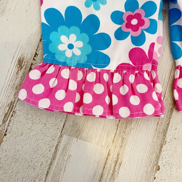 Kelly's Kids | Girls Baby White Pink and Blue Floral Pants | Size: 12M - Picture 2 of 5